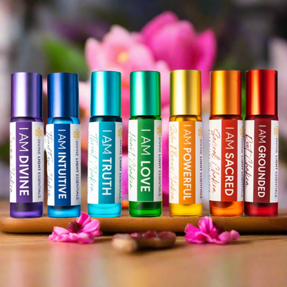 Chakra Balancing Elixirs - Essential Oils - 7 Roller Bottles Set