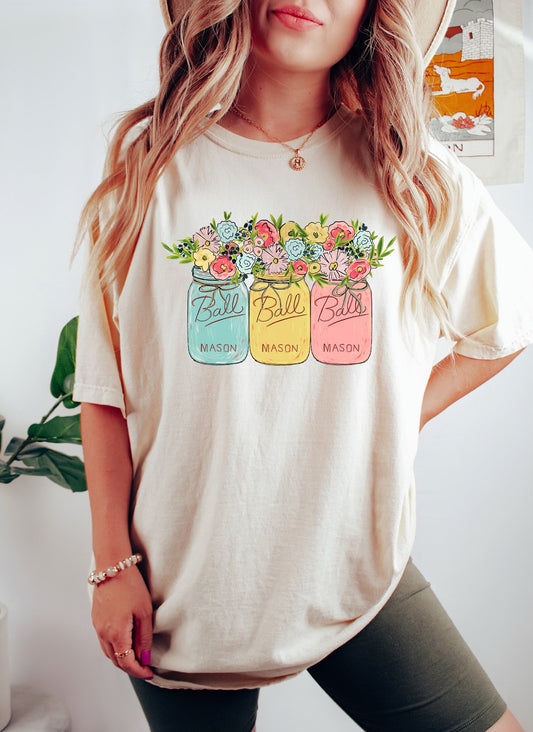 Colored Mason Jars - Comfort Colors Tshirt