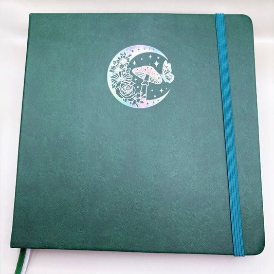 Mystical Moon Journal 160gsm Dot Grid | Premium Dot Grid Notebook | Perfect for Journaling, Sketching & Planning with Silver Holo foil