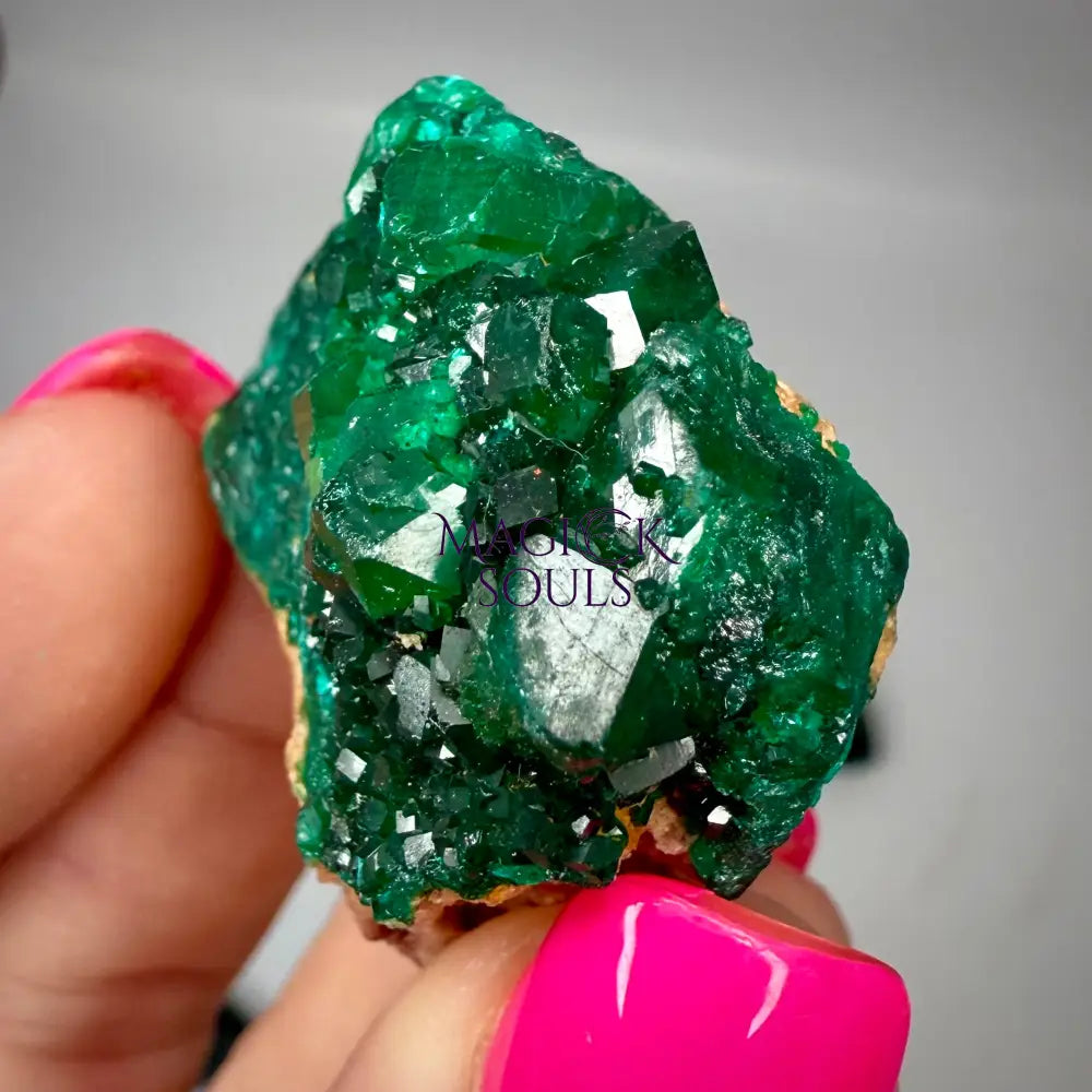 Dioptase Small Cluster – Rare Green Crystal from Congo
