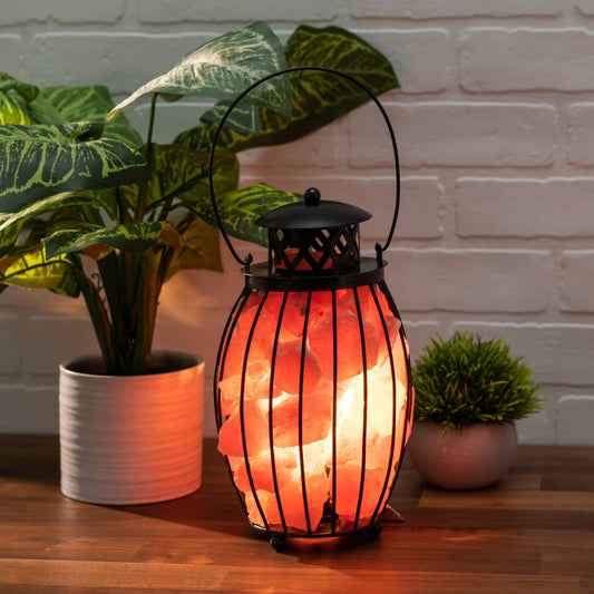 Lantern Lamp Himalayan Salt Chunks
