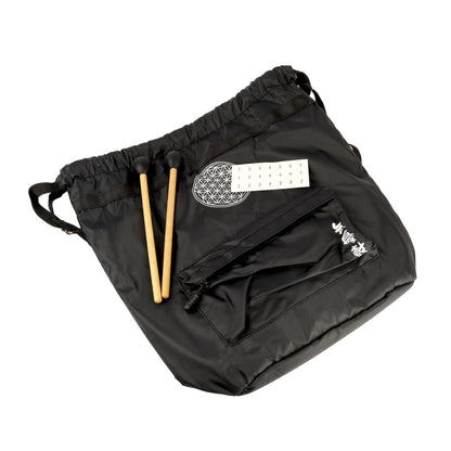 30cm Pentatonic Steel Tongue Drum – White Flower of Life Design with Travel Bag