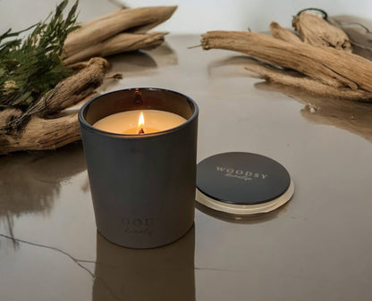 Driftwood & Vetiver l Matte Black Glass