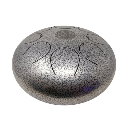 30cm Pentatonic Steel Tongue Drum – Silver Metal Singing Drum with Travel Bag