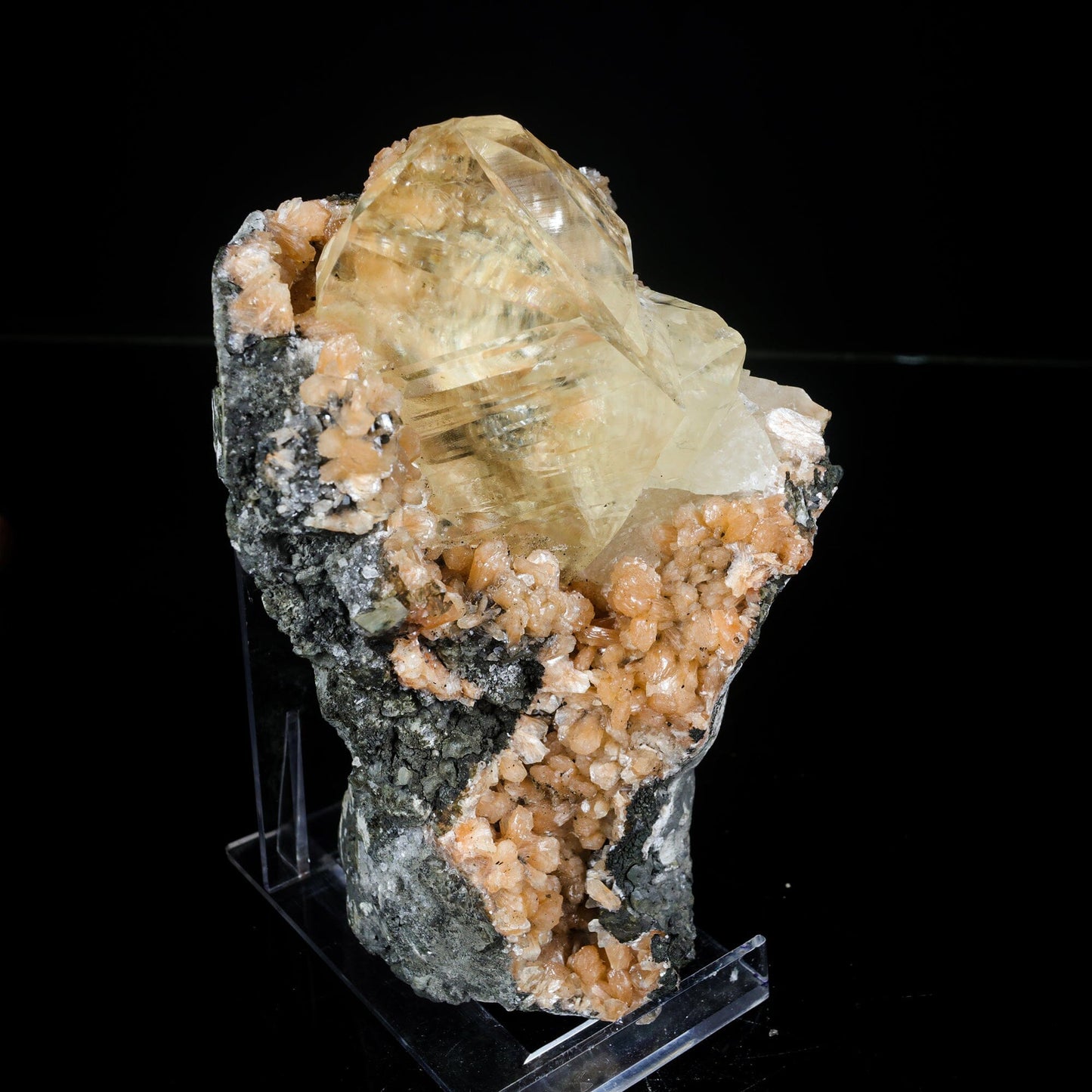 Extremely Rare Calcite with Stellerite Natural Mineral Specimen # B 7047