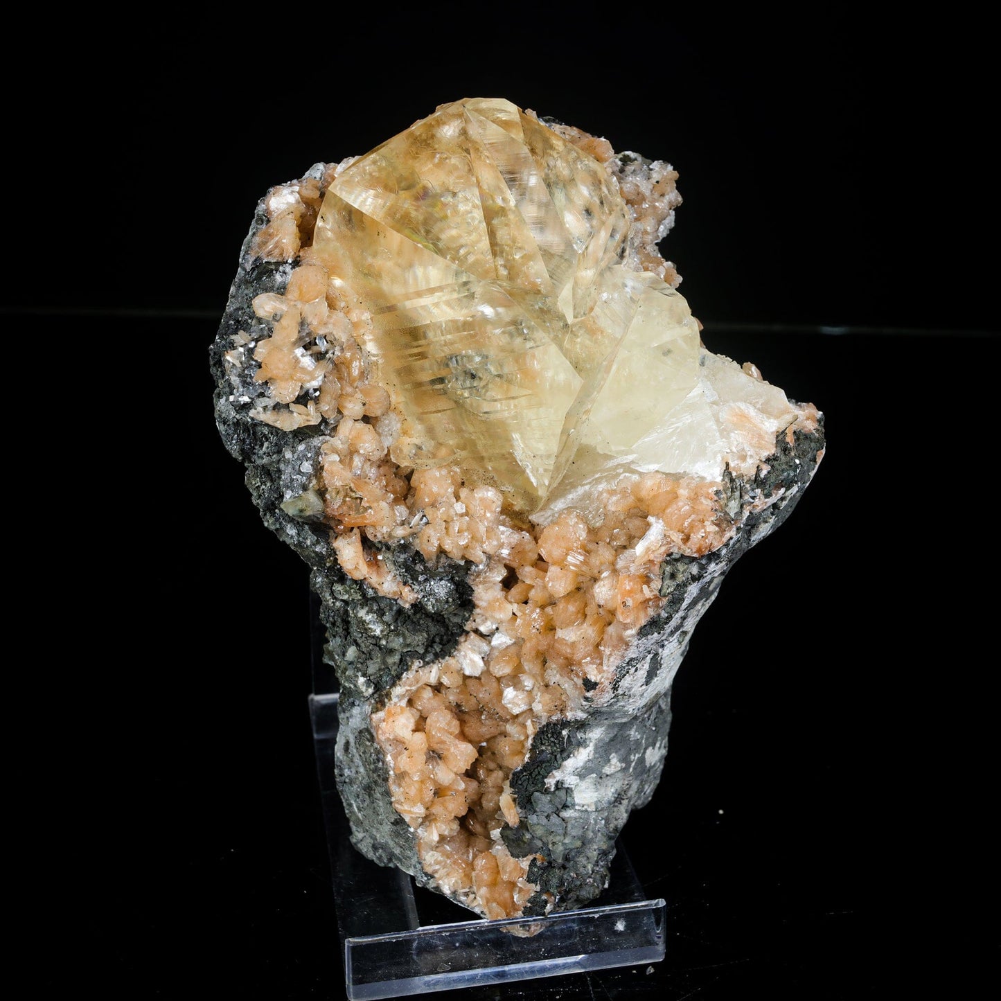 Extremely Rare Calcite with Stellerite Natural Mineral Specimen # B 7047