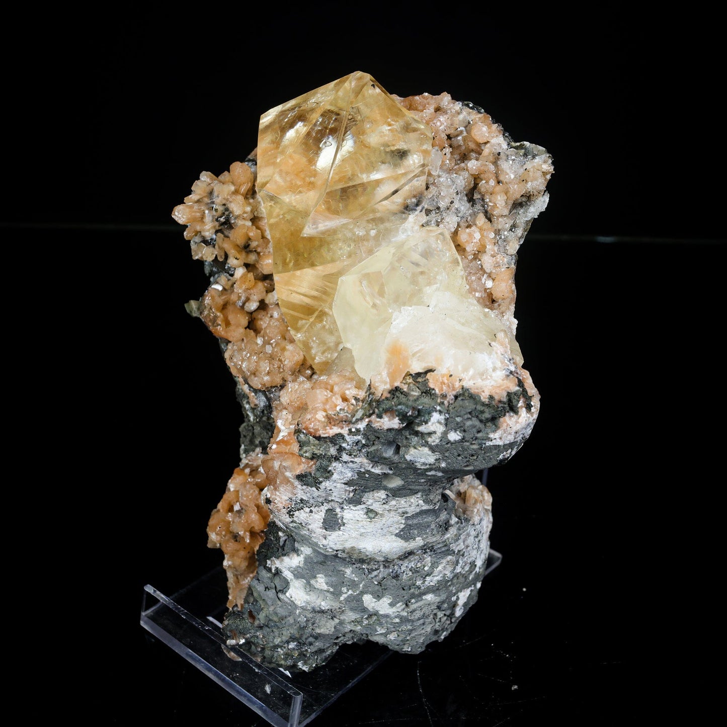 Extremely Rare Calcite with Stellerite Natural Mineral Specimen # B 7047