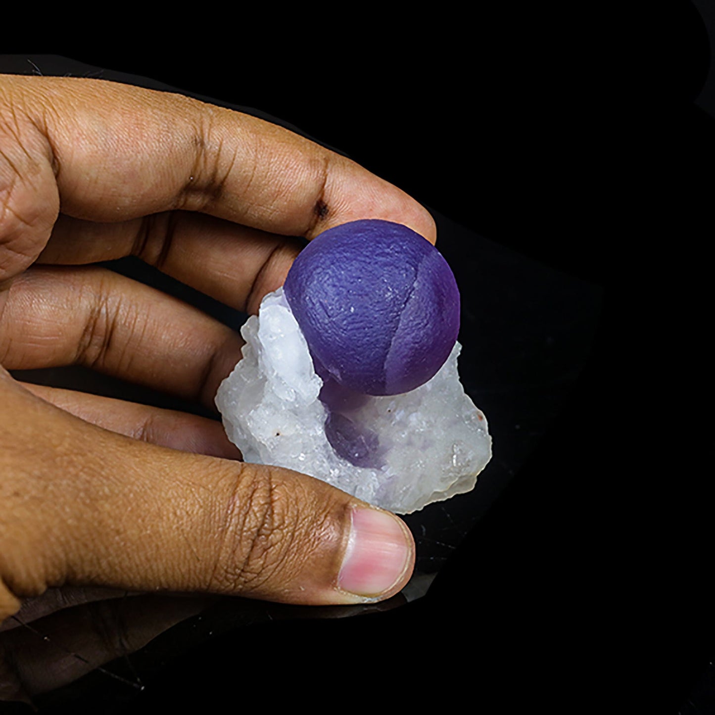 Extremely Rare Dark Purple Botryoidal Fluorite Natural Mineral Specimen – One-of-a-Kind World-Class Piece USA # B 7035