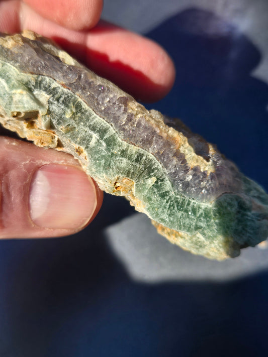 Fluorite on amethyst