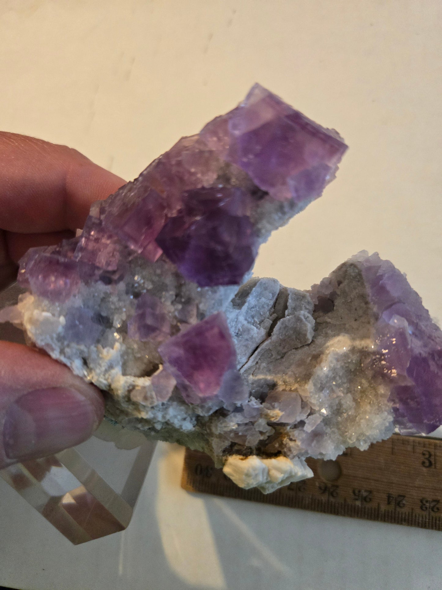 Purple Fluorite “Rabbit Ears” – 3 Inch Crystal from Berbes Mine, Spain