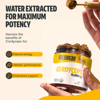 Cordyceps Mushroom Extract Powder – 10,000mg for Energy & Performance