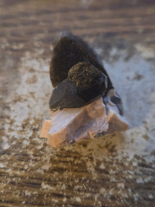 Goethite on smoky quartz