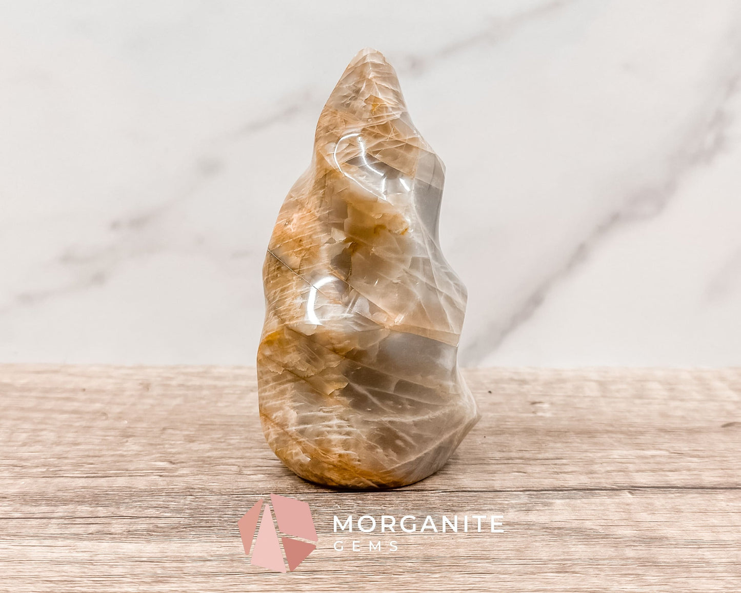 Golden Healer Quartz Flame – Polished Yellow Hematoid Quartz for Healing, Clarity, and Spiritual Growth