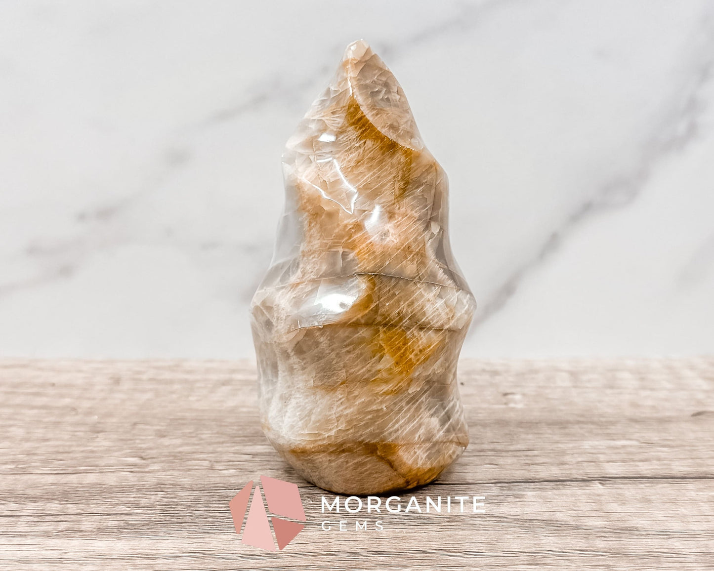 Golden Healer Quartz Flame – Polished Yellow Hematoid Quartz for Healing, Clarity, and Spiritual Growth