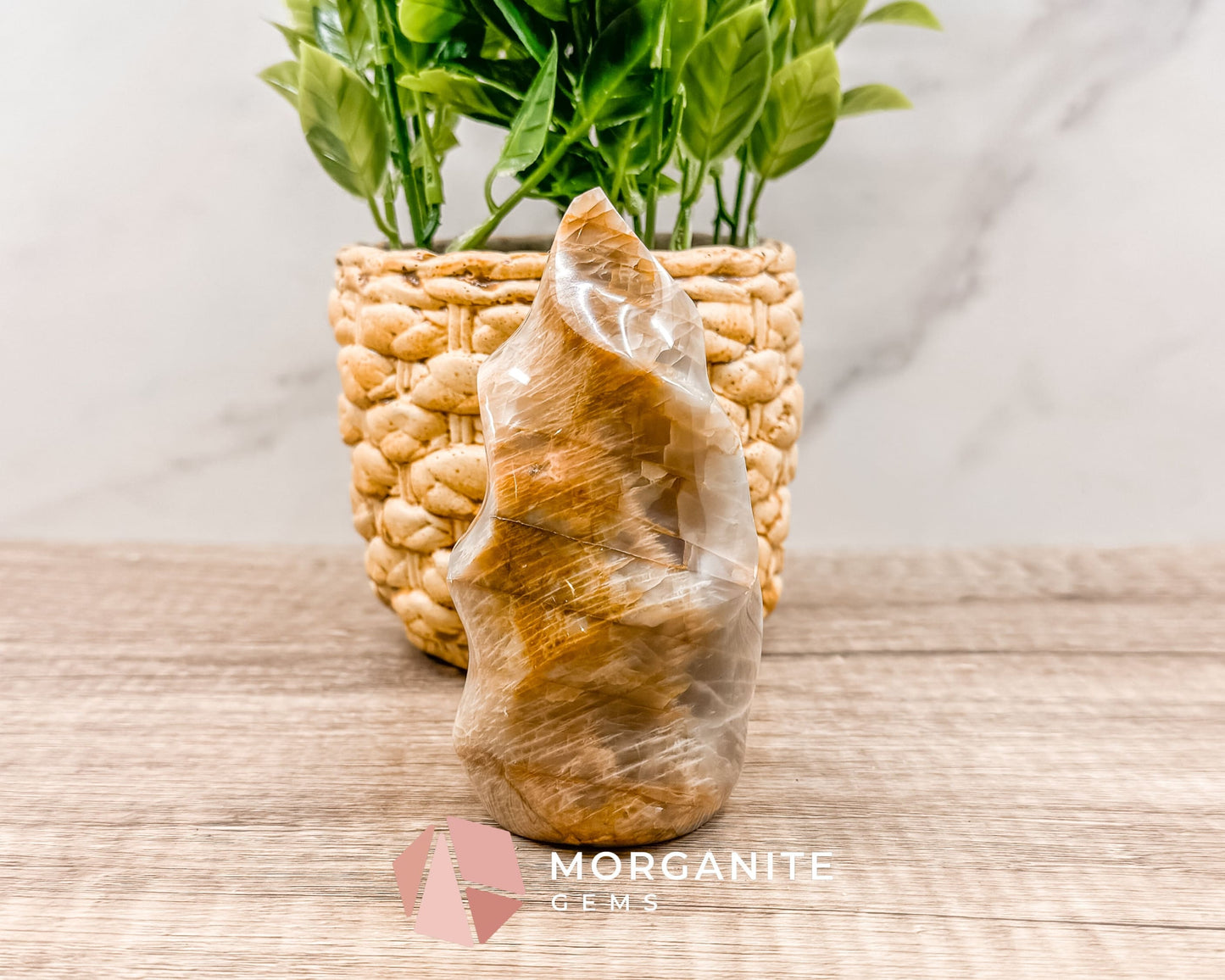 Golden Healer Quartz Flame – Polished Yellow Hematoid Quartz for Healing, Clarity, and Spiritual Growth