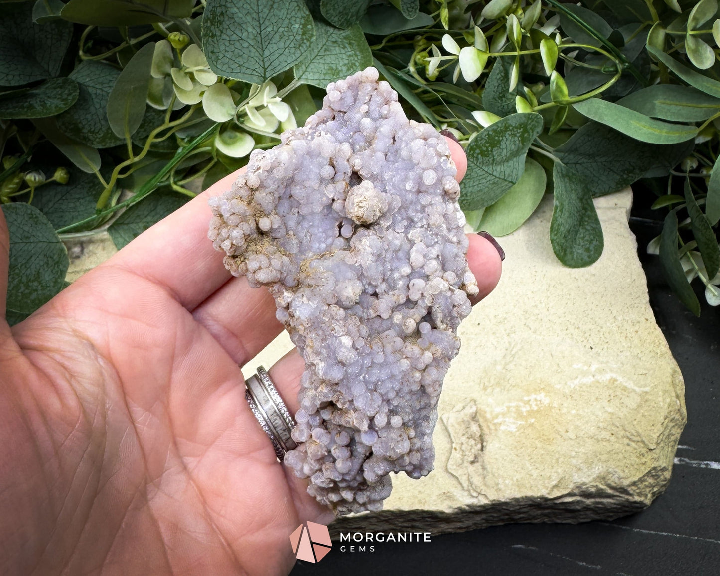 Grape Agate Cluster Specimen 126g – Natural Purple Botryoidal Chalcedony for Spiritual Healing & Display