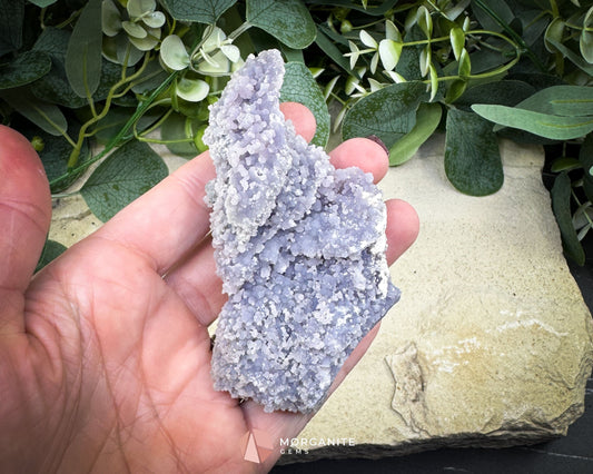 Grape Agate Cluster Specimen 128g – Natural Purple Botryoidal Chalcedony for Meditation & Healing Decor