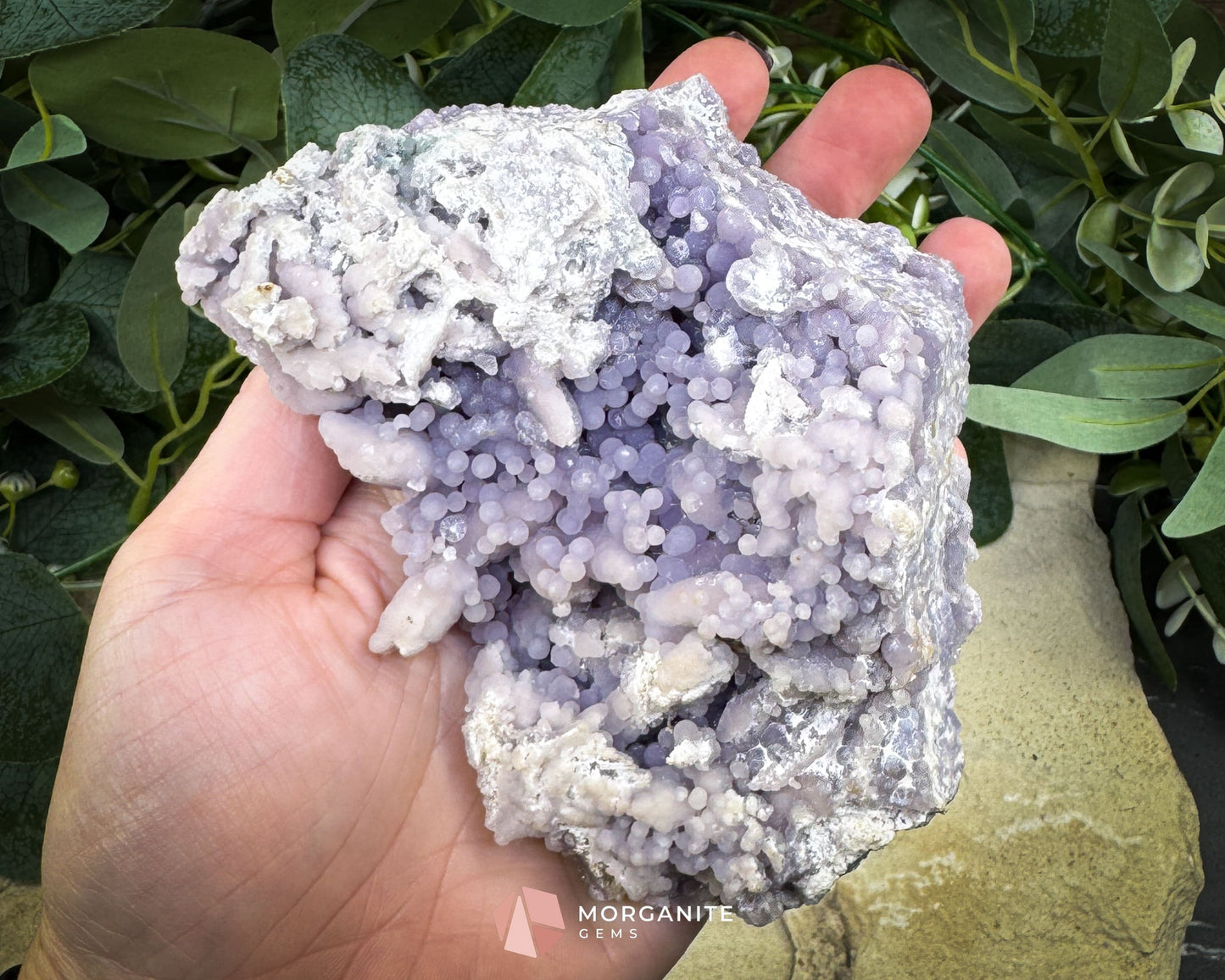 Grape Agate Cluster Specimen 544g – Extra Large Purple Botryoidal Chalcedony for Display & Spiritual Healing