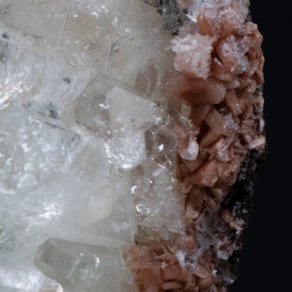 Green Apophyllite Cluster with Large Stilbite Formations - #B8