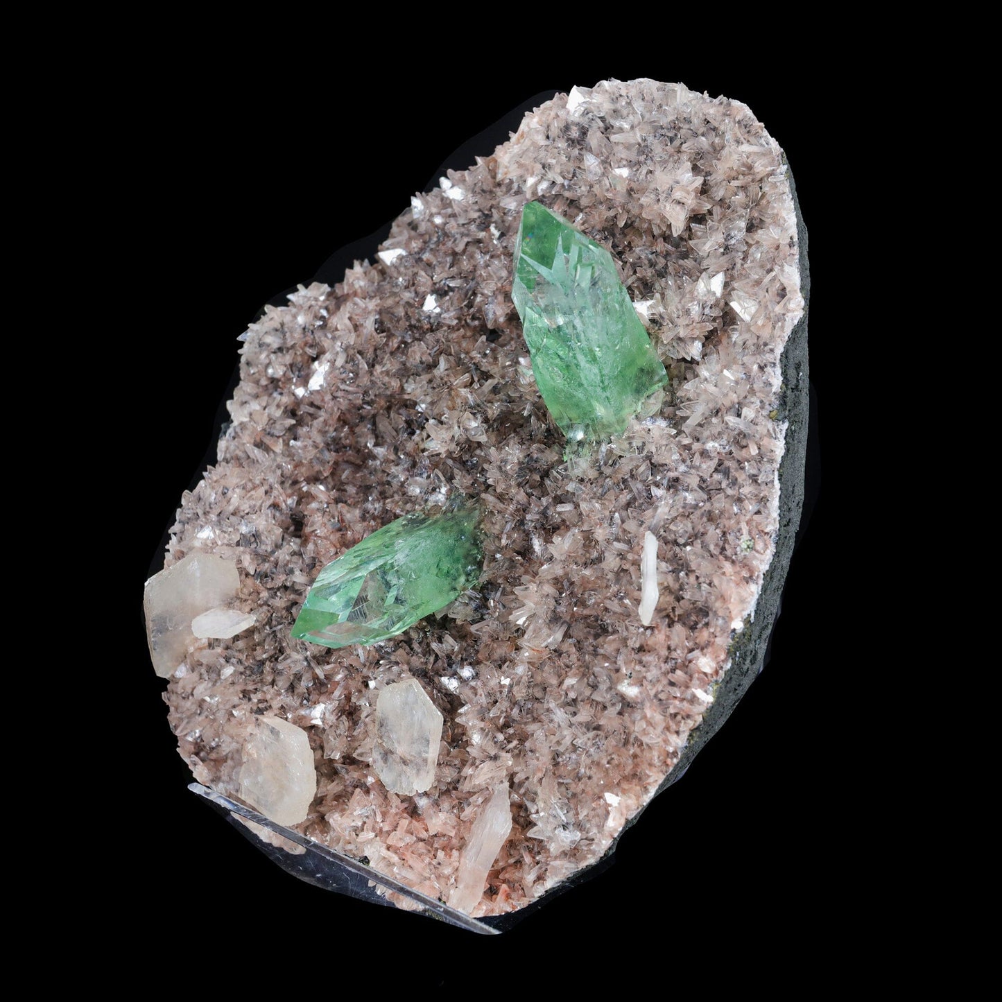 Green Apophyllite sharp terminated Natural Mineral Specimen # B 7046