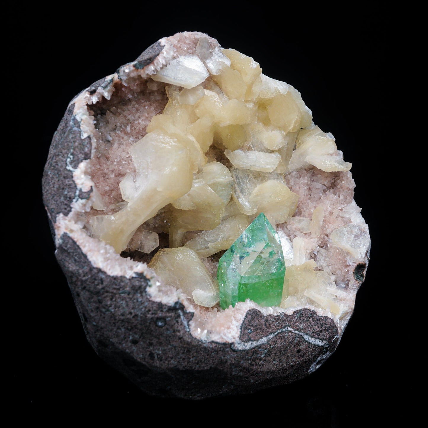 Green Apophyllite sharp terminated Natural Mineral Specimen USA # B 7020