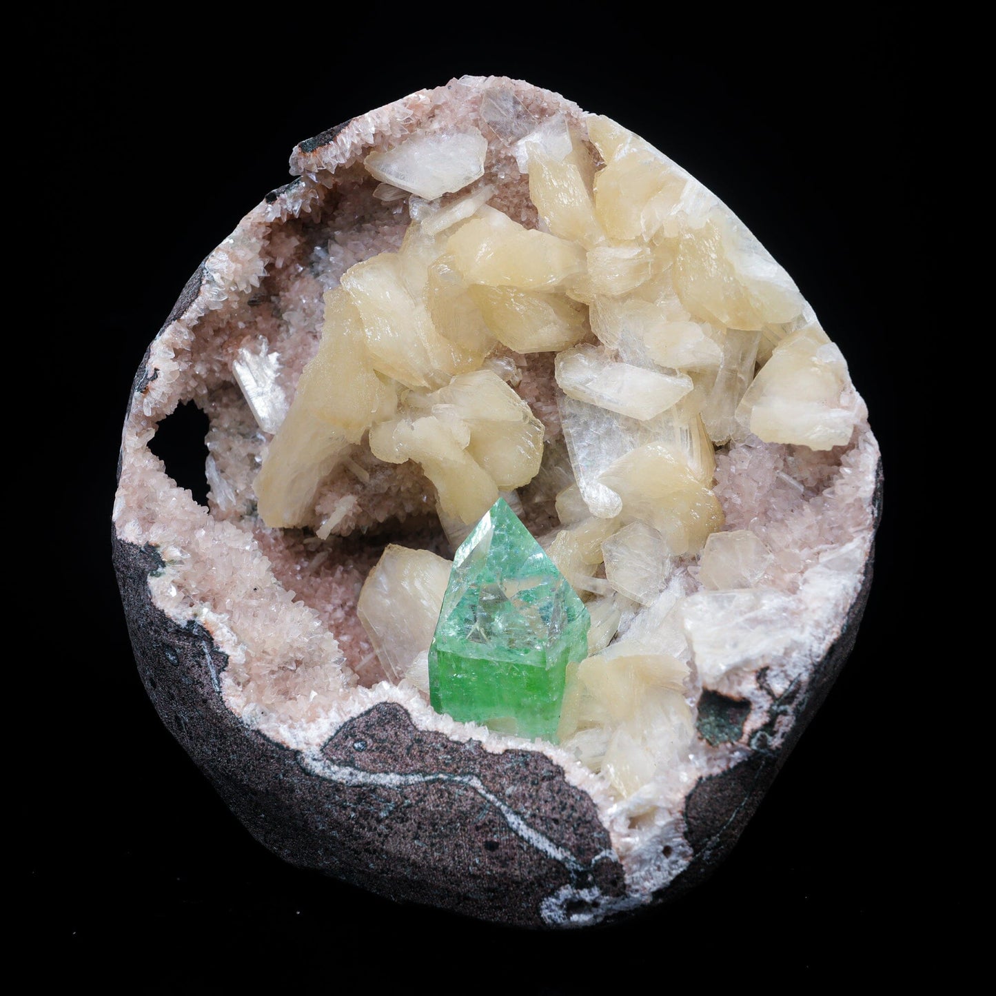 Green Apophyllite sharp terminated Natural Mineral Specimen USA # B 7020