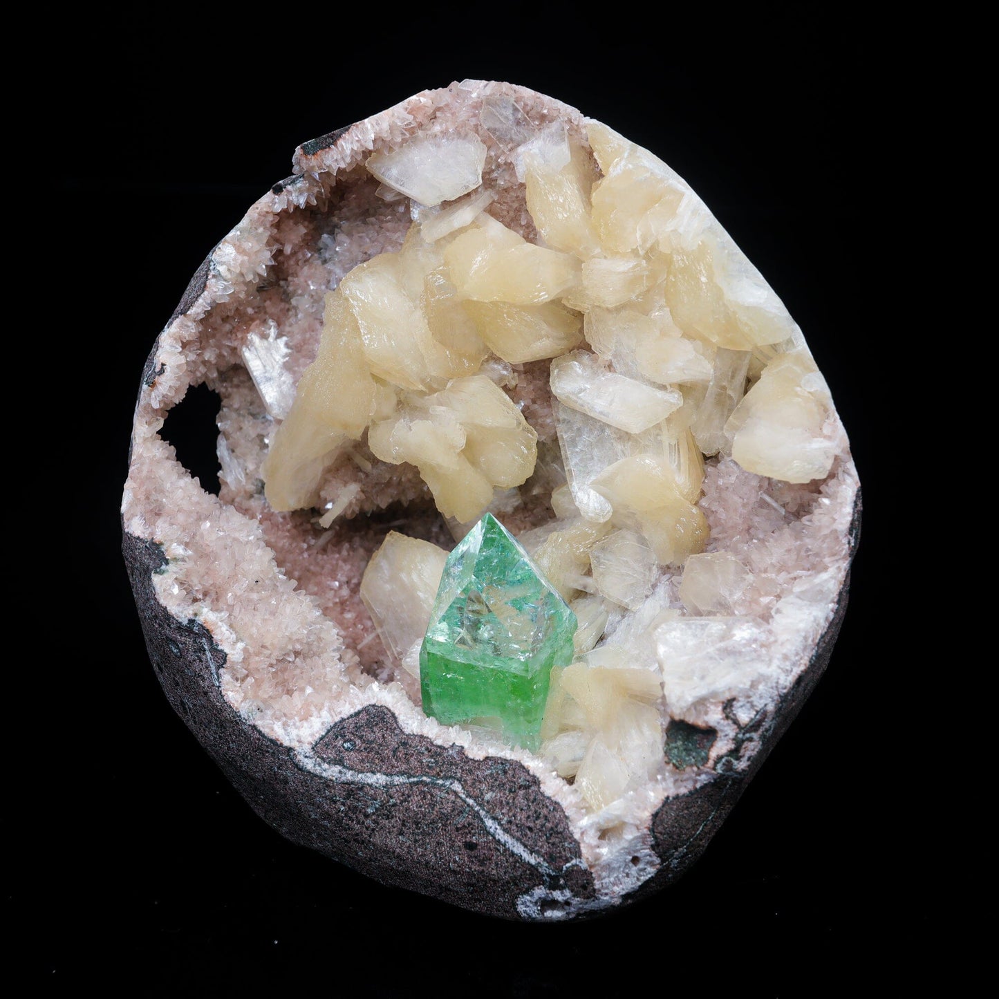 Green Apophyllite sharp terminated Natural Mineral Specimen USA # B 7020