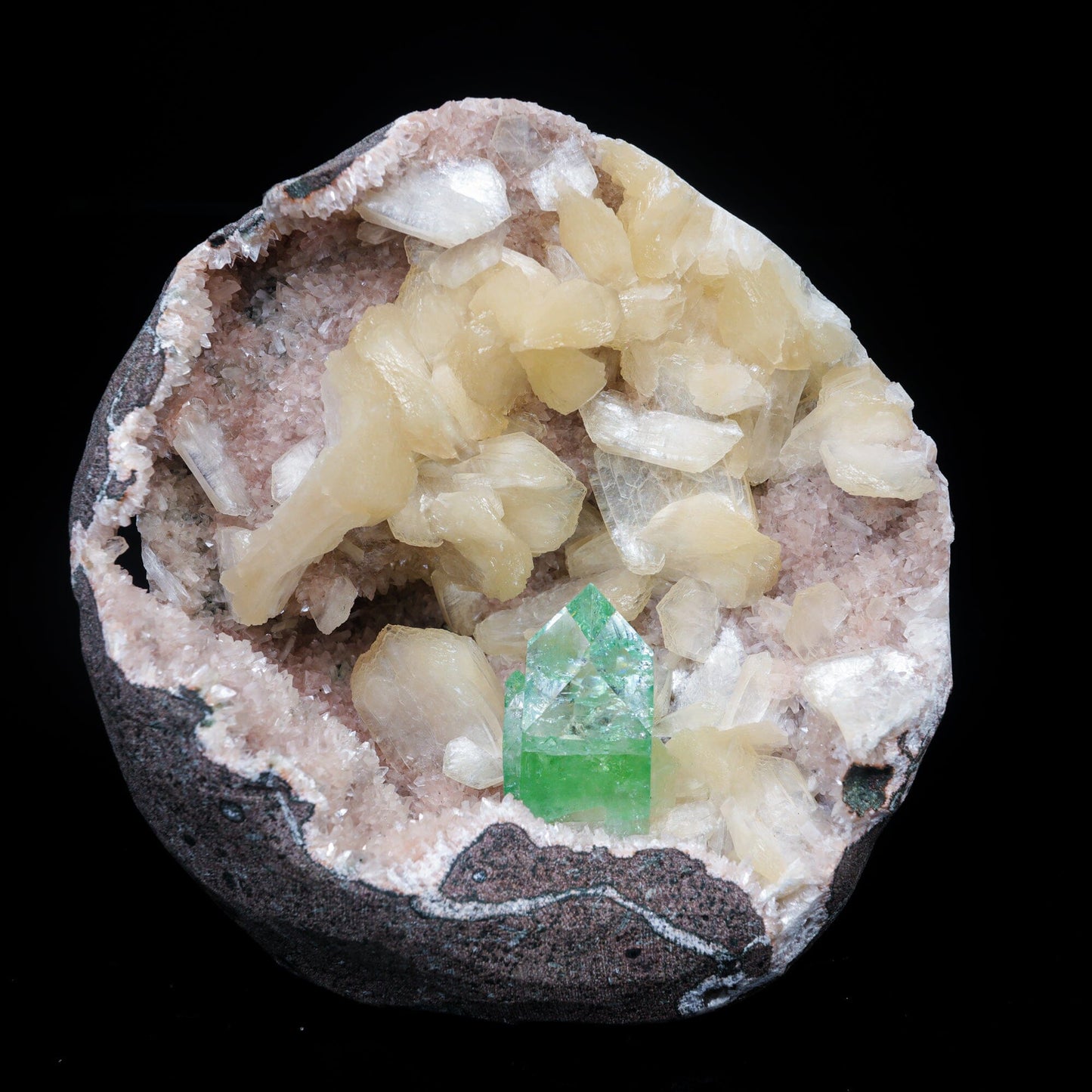 Green Apophyllite sharp terminated Natural Mineral Specimen USA # B 7020
