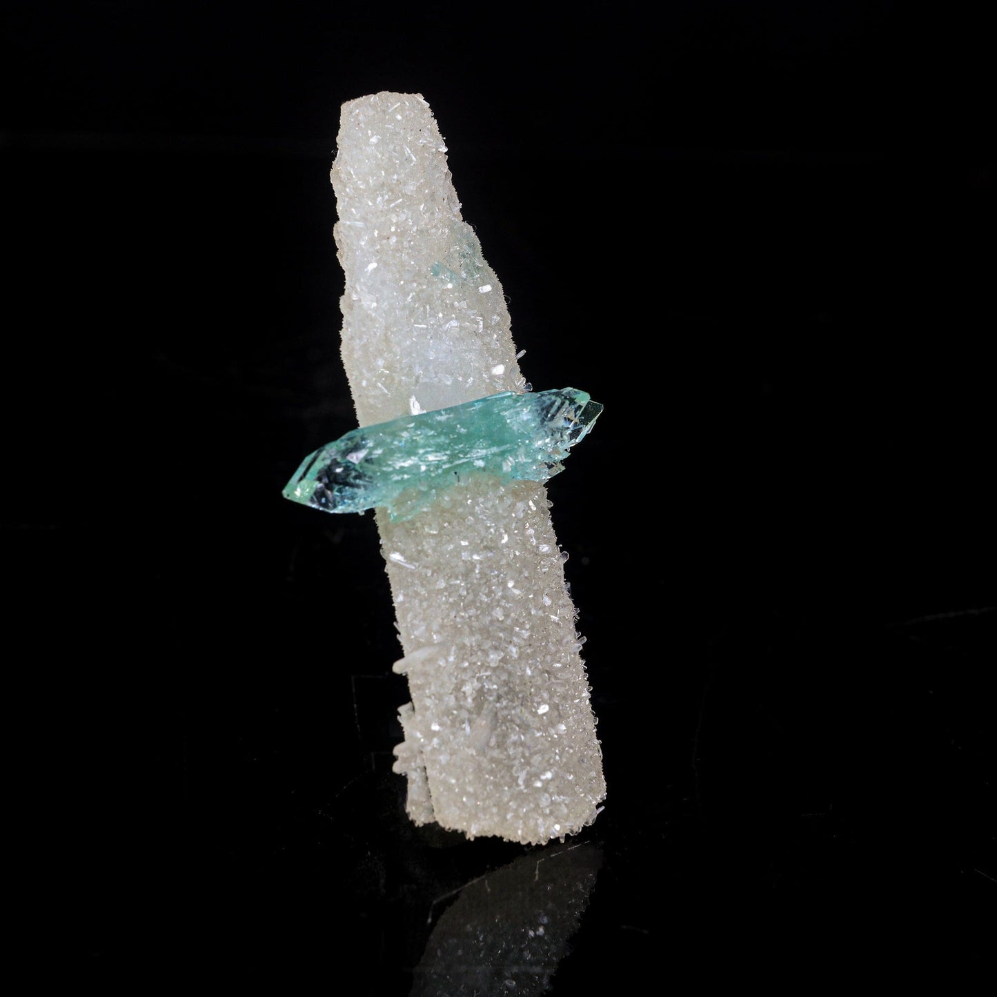 Green Apophyllite with Coated Calcite Rare Bat Formation Natural Mineral Specimen  # B 6995