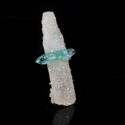 Green Apophyllite with Coated Calcite Rare Bat Formation Natural Mineral Specimen  # B 6995