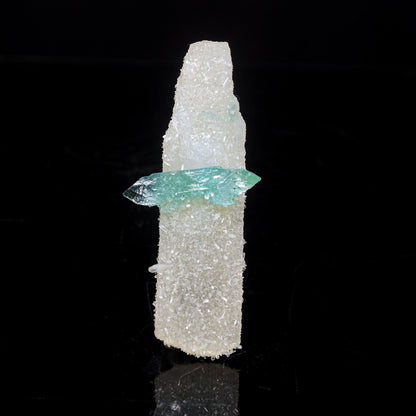 Green Apophyllite with Coated Calcite Rare Bat Formation Natural Mineral Specimen  # B 6995