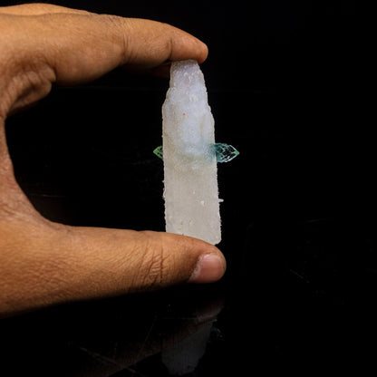 Green Apophyllite with Coated Calcite Rare Bat Formation Natural Mineral Specimen  # B 6995