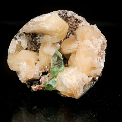 Green Apophyllite With Stilbite Natural Mineral Specimen # B 7057