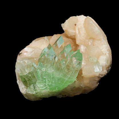 Green Apophyllite With Stilbite Natural Mineral Specimen # B 7059
