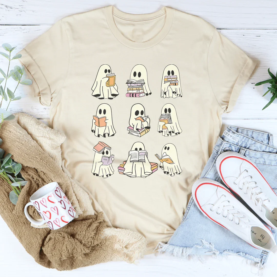 Halloween Ghost Book Lover - tshirt