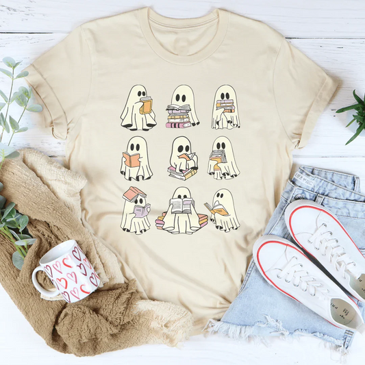 Halloween Ghost Book Lover - tshirt