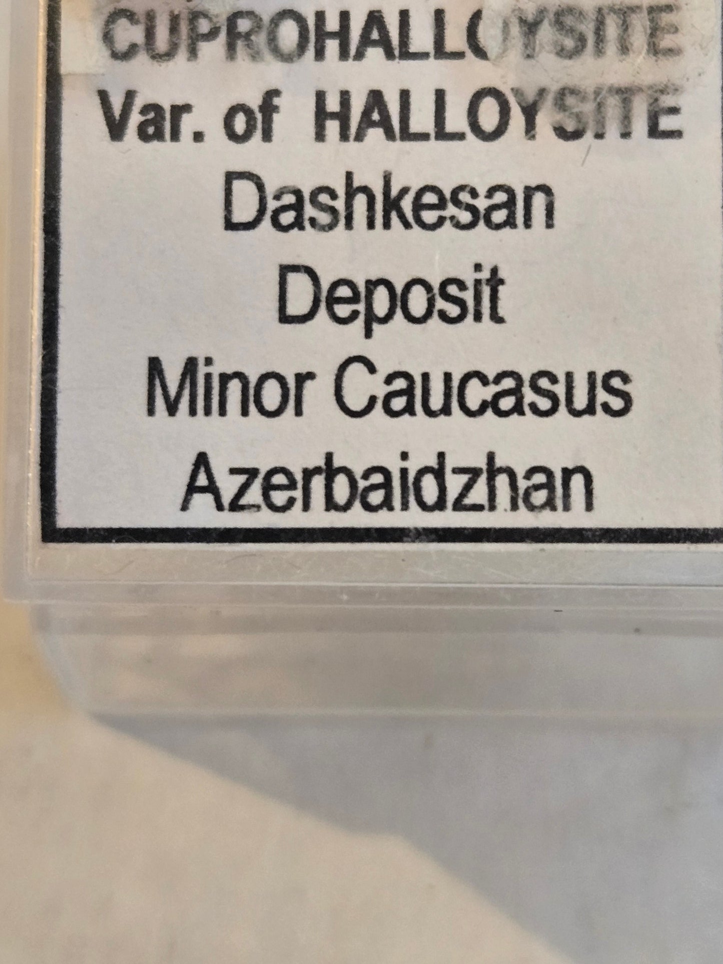 Halloysite var cuprian