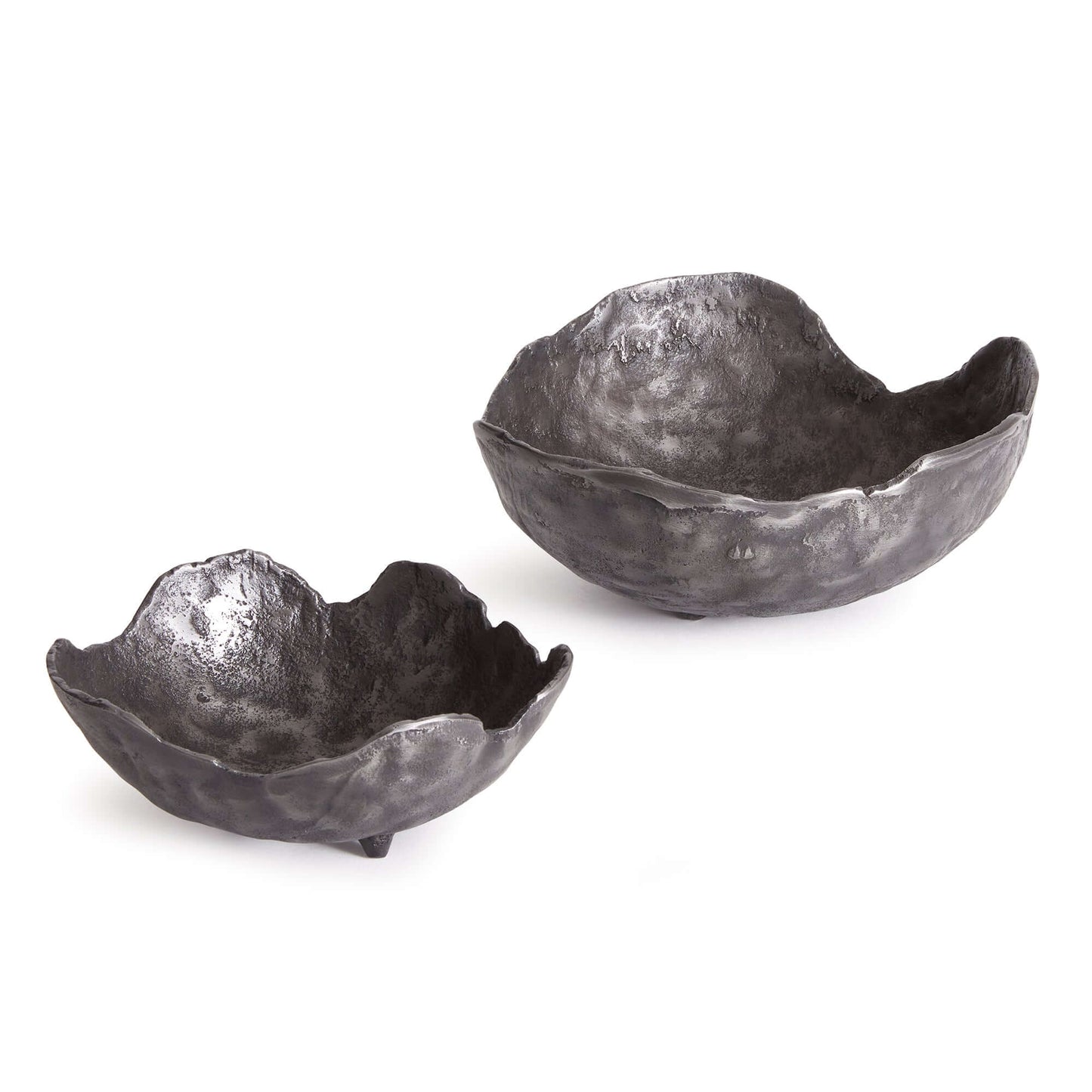 Hand-Sculpted Bronze Decorative Bowls (Set of 2)