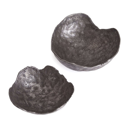 Hand-Sculpted Bronze Decorative Bowls (Set of 2)