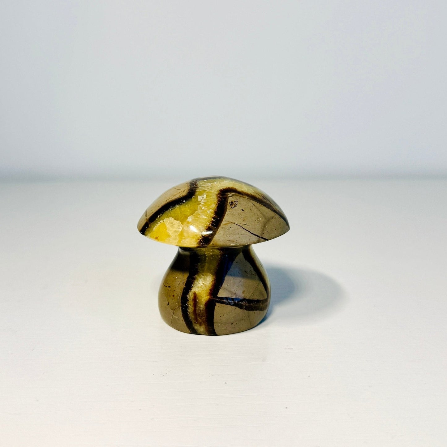 Yellow Septarian Dragon Stone Trifecta – Freeform, Mini Mushroom & Massage Wand Set