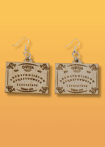 Wood Ouija Board Hanging Earrings