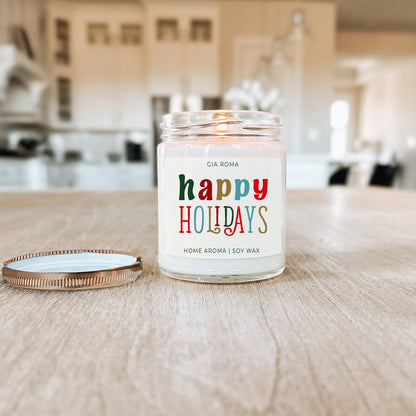 Happy Holiday Candle