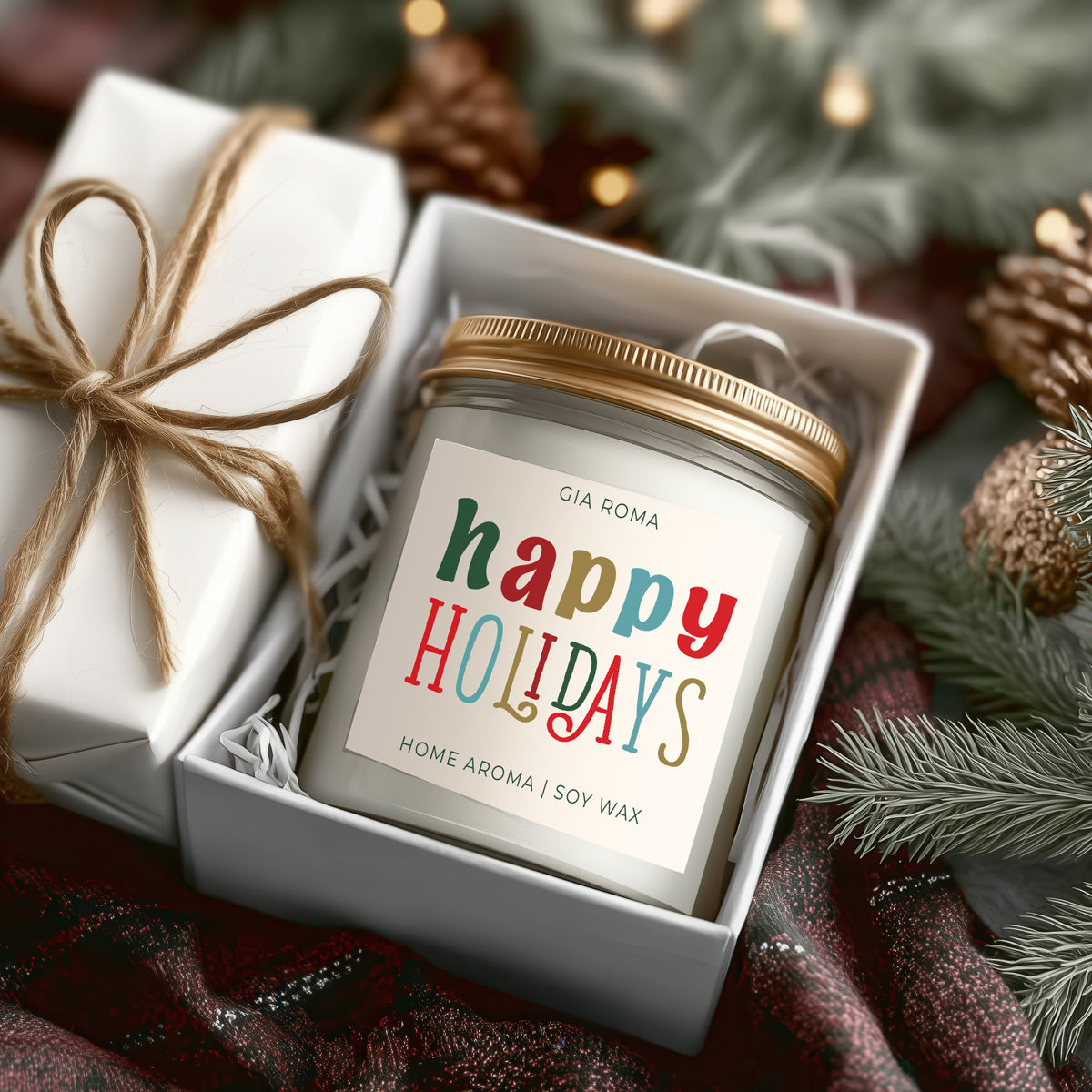 Happy Holiday Candle