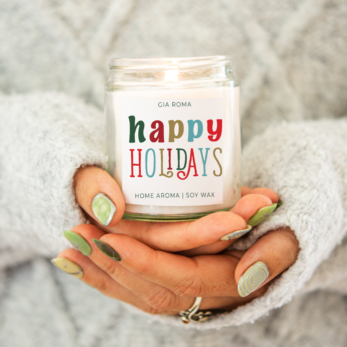 Happy Holiday Candle