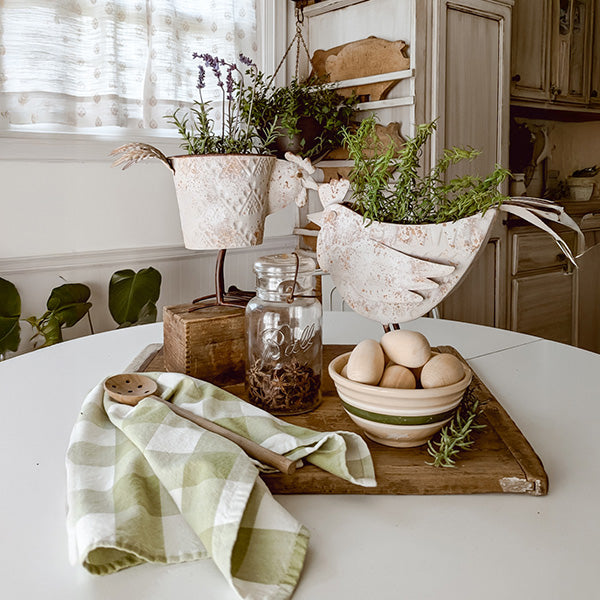 Indoor/Outdoor Distressed Hen Planter, Choose Your Style