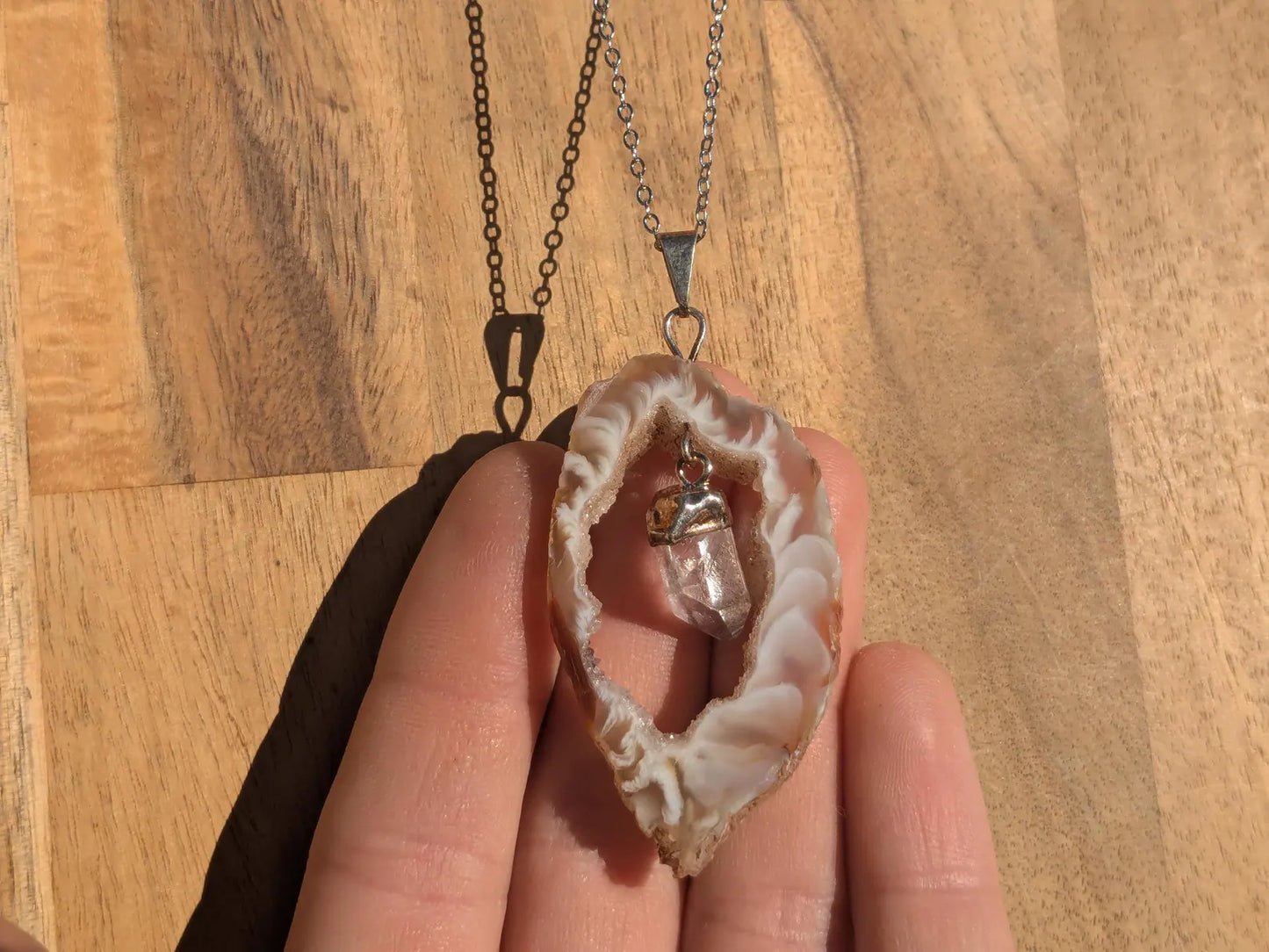 Agate Oco Geode Slice Pendant