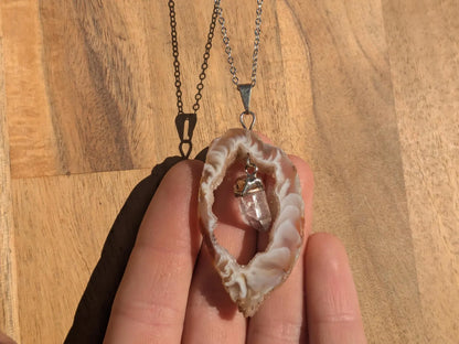 Agate Oco Geode Slice Pendant