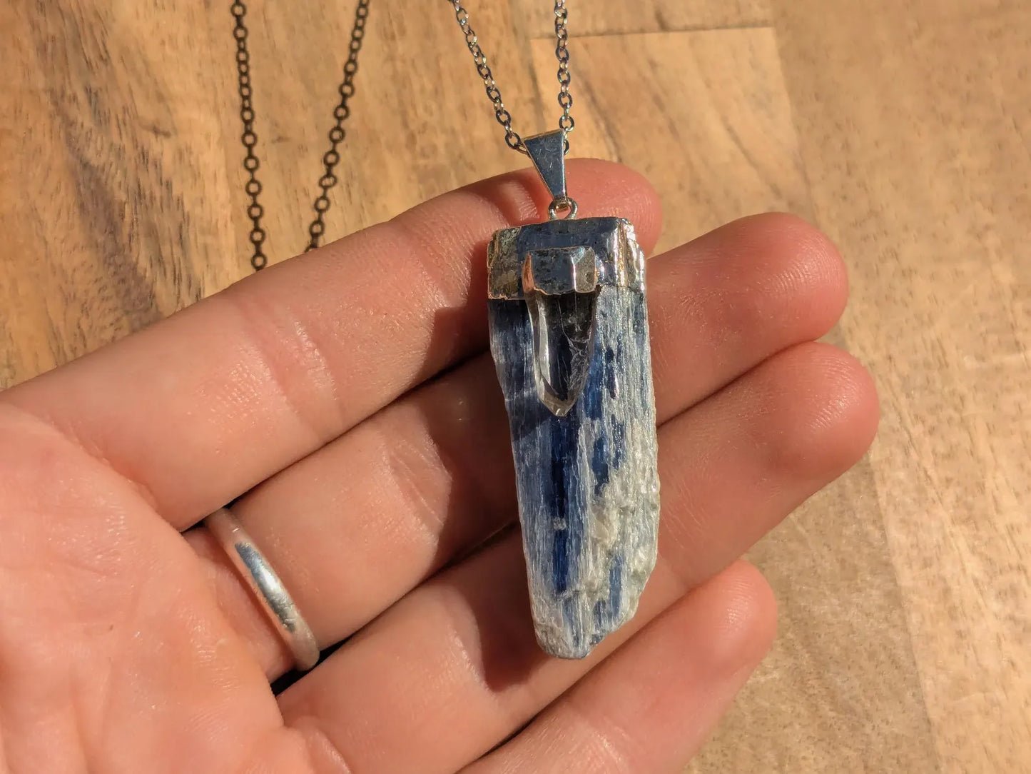 Blue Kyanite + Clear Quartz Necklace