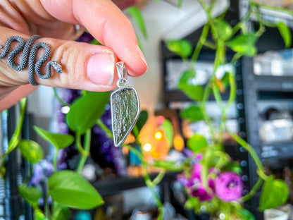 Moldavite Pendant – Authentic Tektite Crystal Necklace
