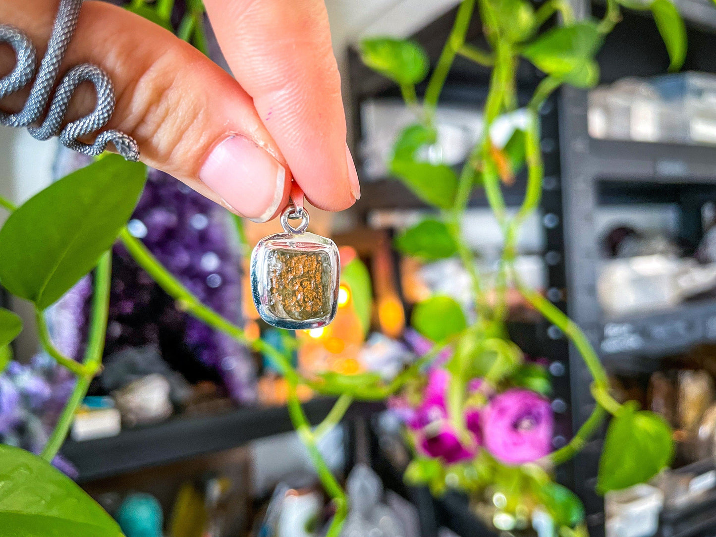Moldavite Pendant – Authentic Tektite Crystal Necklace